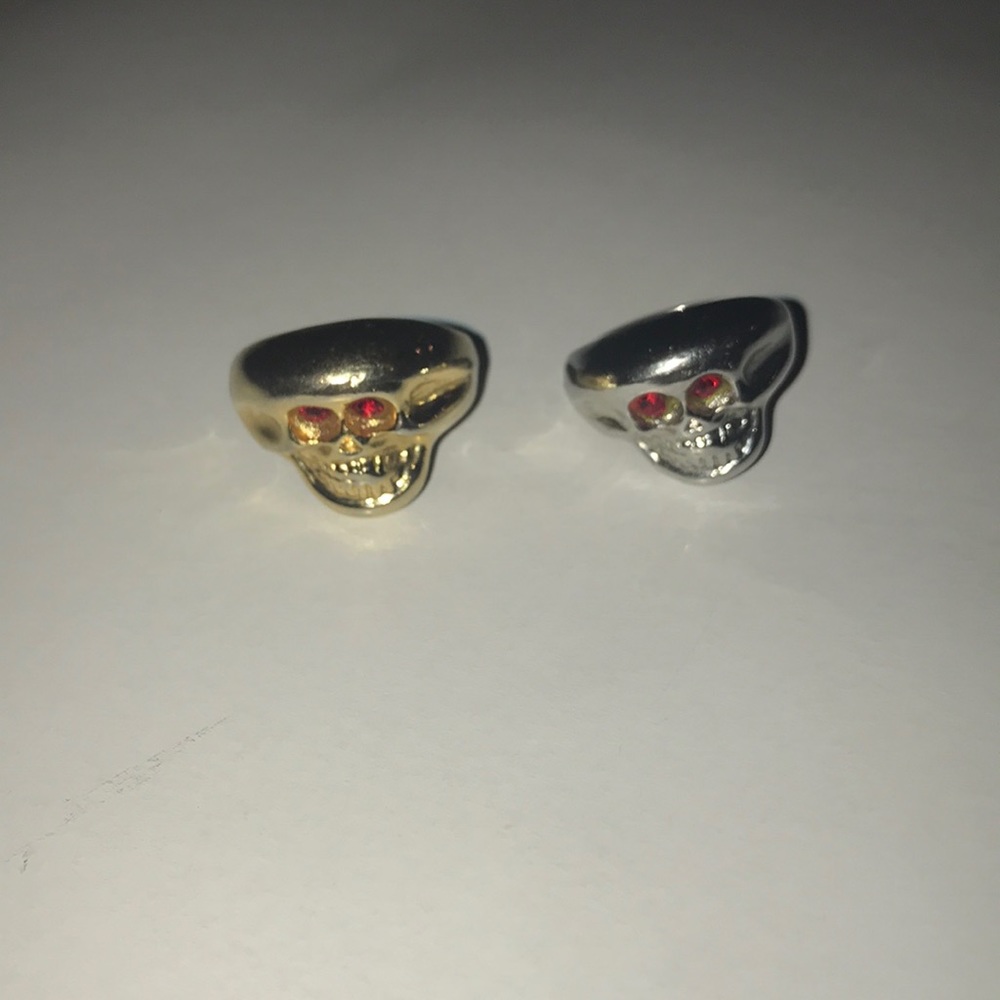 Gold and Silver skull ring set.